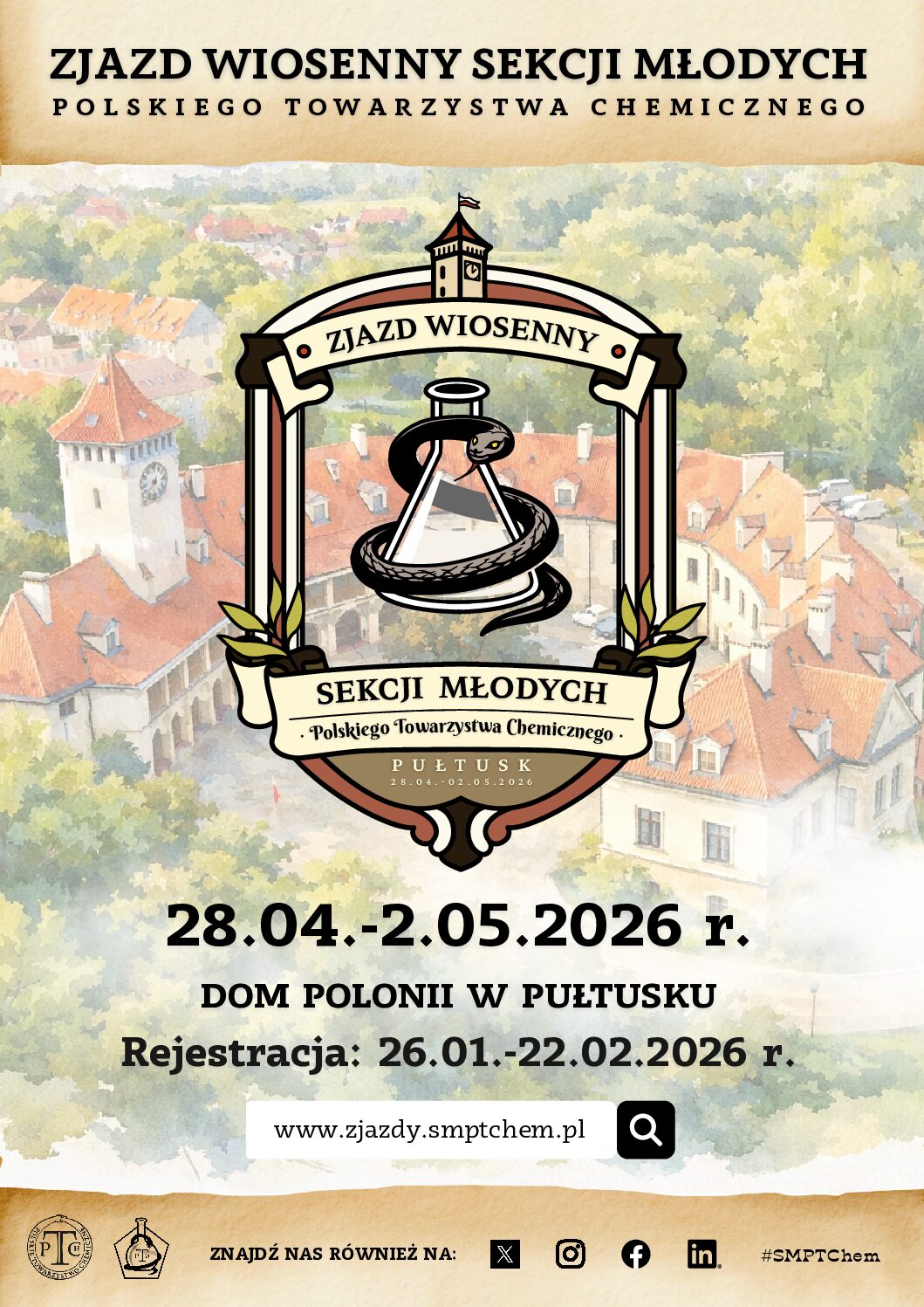 Zapraszamy na Zjazd Wiosenny Sekcji Młodych Polskiego Towarzystwa Chemicznego, 28.04. – 02.05.2026